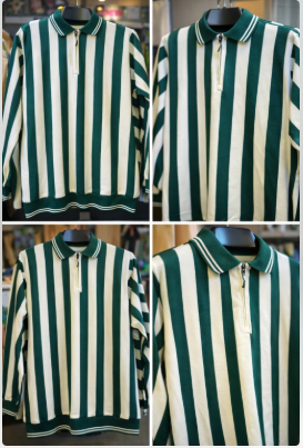 Men’s Striped Polo Collar Sweatshirt – Long Sleeve Casual Pullover Shirt for Men – Stylish Winter Wear